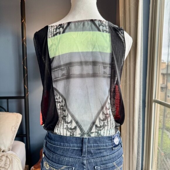 Zara Multicolour Print Sheer Tank Top - Picture 5 of 13